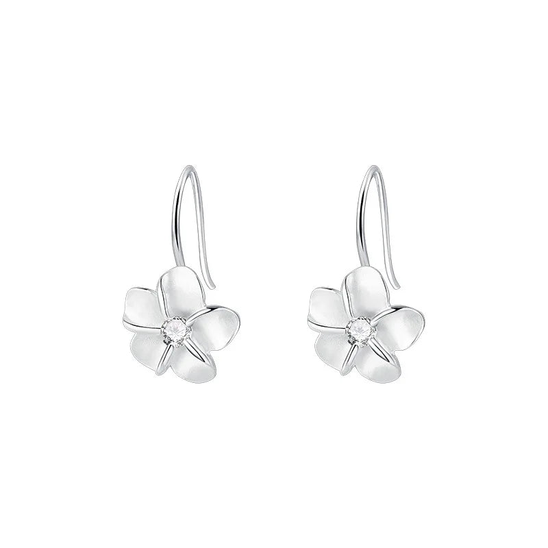 BF CLUB 925 Sterling Silver Vintage Flower Earrings For Women Trendy Earring Jewelry Prevent Allergy Party Accessories Gift