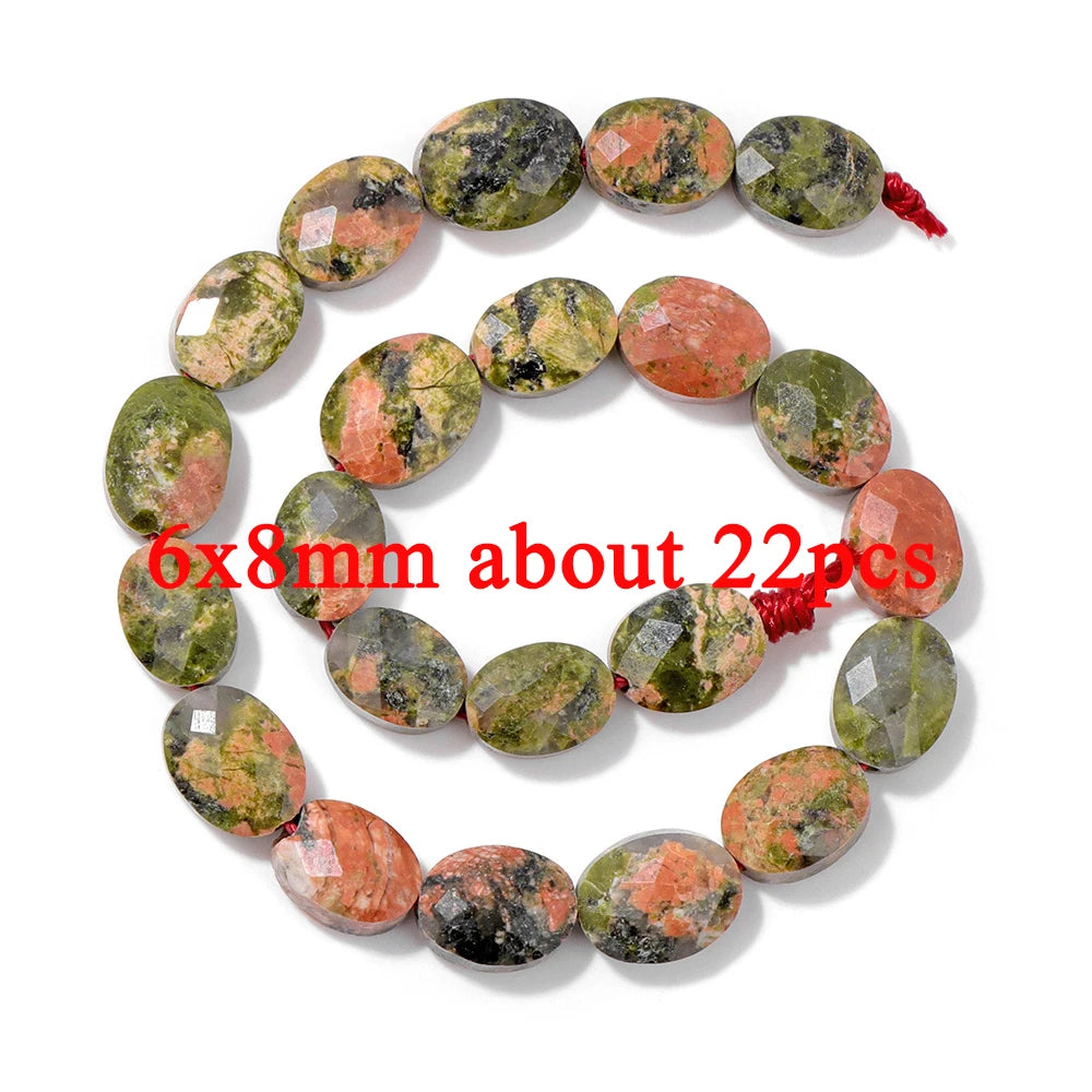 Wholesale Natural Unakite Stone Bead Green Jasper Loose Spacer Beads For Jewelry Making DIY Bracelet Necklace Accessories Supply