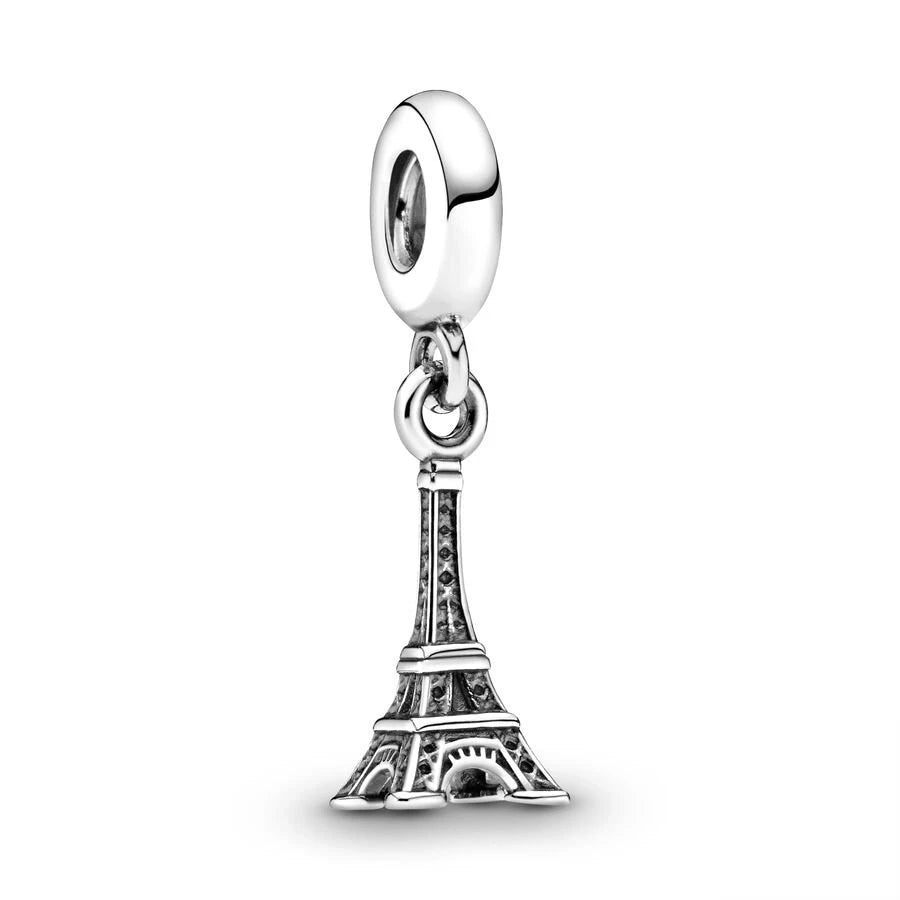 Fine Paris Eiffel Tower Statue of Liberty Dangle Charms Beads Fit Original 925 Sterling Silver Bracelet DIY Fashion Jewelry Gift