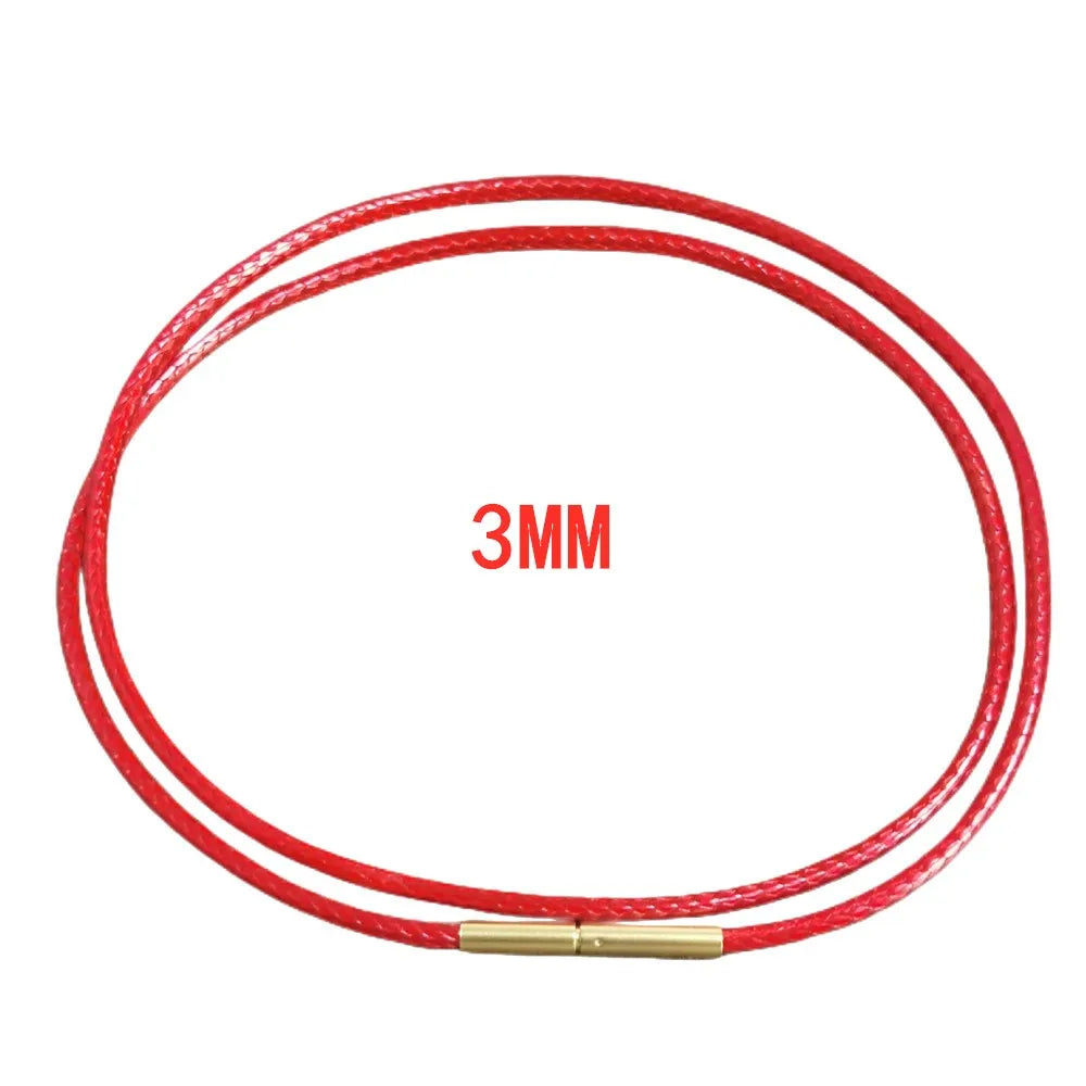 MKENDN Black Leather Chain Necklace for Diy Women Men Handmade Braid Rope Long Necklace 40/50/60/70CM Neck Pendant Chain Jewelry