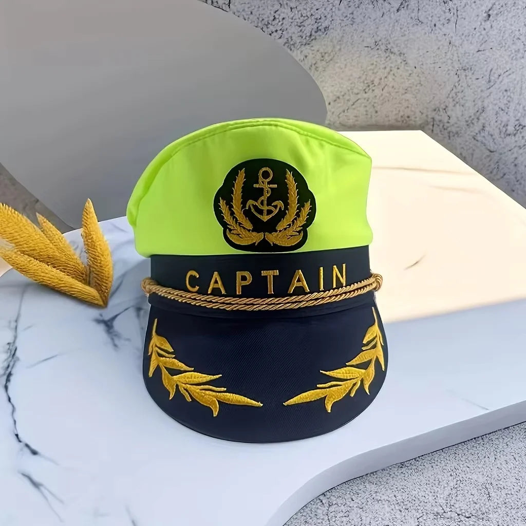 Navy hat with anchor badge, four different colors, Captain letter, fashion, for cruise parties, bachelorette party, cosplay