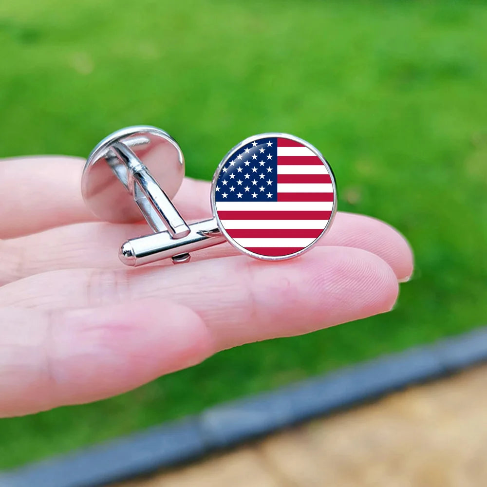 2024 France Flag Cufflinks Spain Chile Russia Netherlands Serbia USA Czech Republic Portugal Norway Switzerland Cuff Links Gift