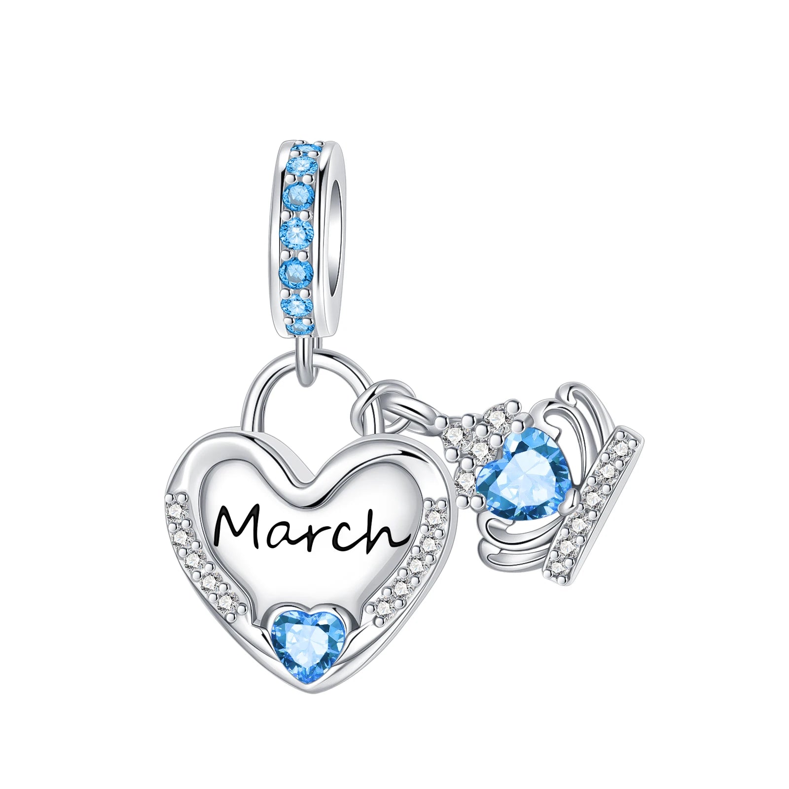 2024 neue 925 Sterling Silber Geburtstag Stein Liebe Zirkon Anhänger Perle Fit Original Pandora Charms Armband Frauen Schmuck DIY Geschenk