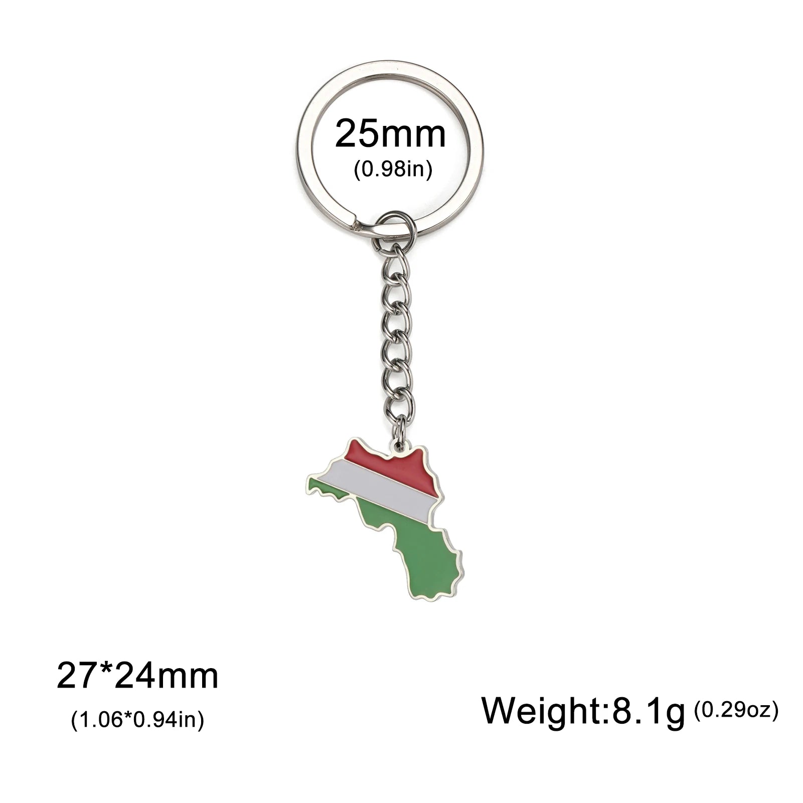 Dreamtimes France Poland Mexico Map Pendant Keychain for Women Men Stainless Steel Key Ring Qatar Ghana Syria Haiti Jewelry
