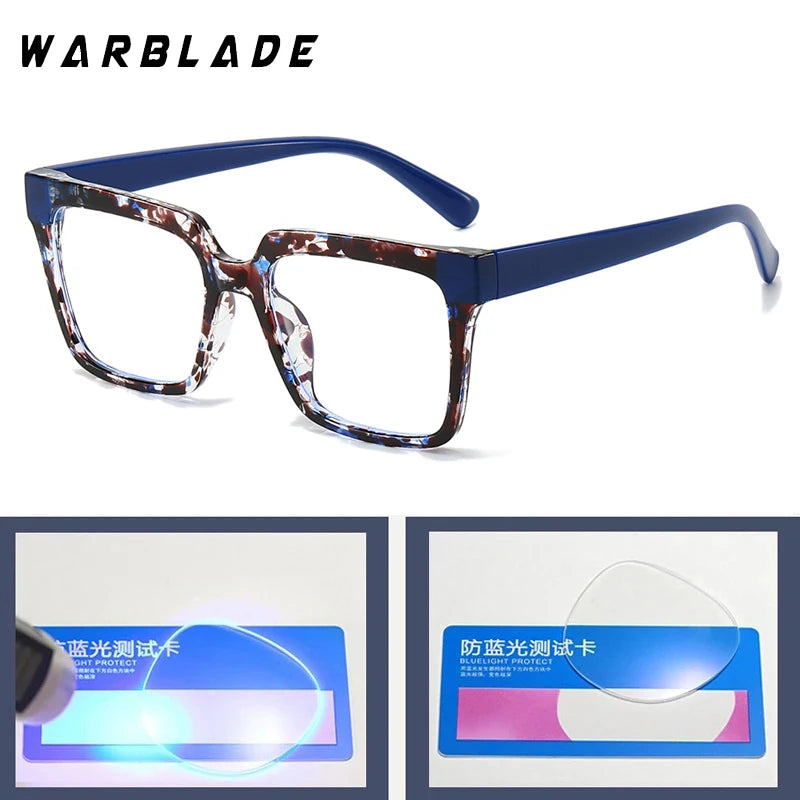 2025 TR90 Millennium Damen Quadratische Brille Bunter Rahmen Mode Polygon Klar Anti Blaues Licht Brillen Männer Optischer Leopardenrahmen