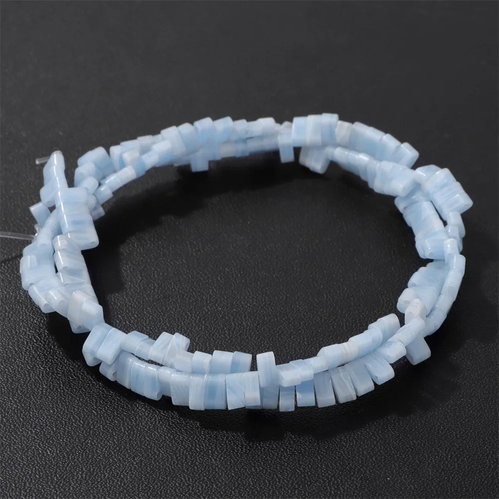 2x5mm Natural Two Hole Stone Bead Rectangle Tiger Eye Quartz Amazonite Loose Spacer Beads For Jewelry Making Bracelet Handmade