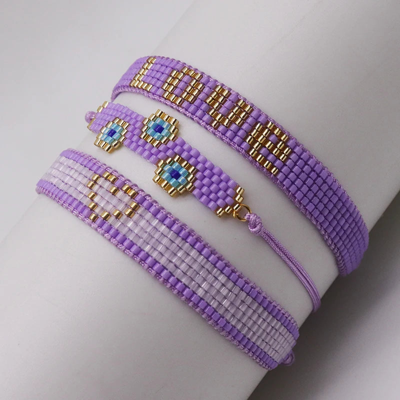 Miyuki beads hand woven Bohemia jewelry atmosphere luxury shiny seed beads adjustable bracelet elegant women's party Gifts