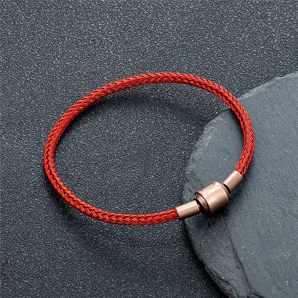 MKENDN DIY Simple Style Men Women Jewelry Non-fading Steel Wire Rope Bracelet Classic Cuff Charm Bracelet for Male Female Gifts