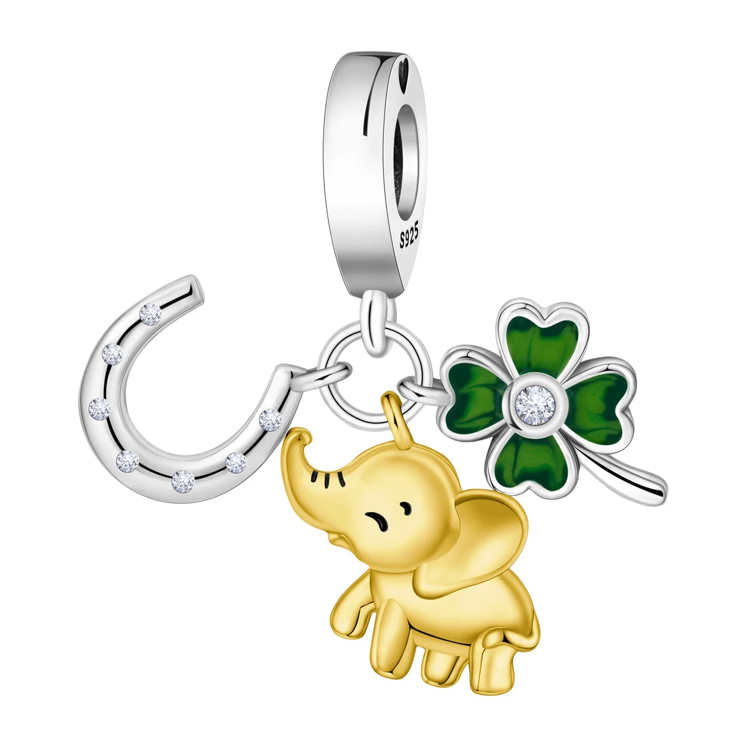 PANPOKI 925 Sterling Silver Sparkling Wings Lucky Symbol Pendants Bracelet Charms Fit Women Jewelry Party Beads DIY Trendy Gift