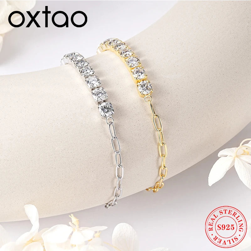 Real Moissanite Cross Bracelet Adjustable Chain Bracelets 100% 925 Silver for Women Dainty Hand Chain Gifts for Female Jewelry