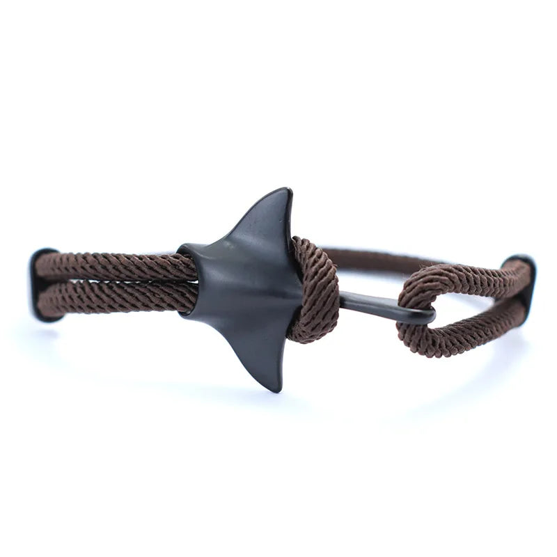 Men Devilfish Bracelet Adjustable Marine Animal Hand Rope Beach Surf Long Rope Manta Braclet Wristlet Jewelry Pulseira