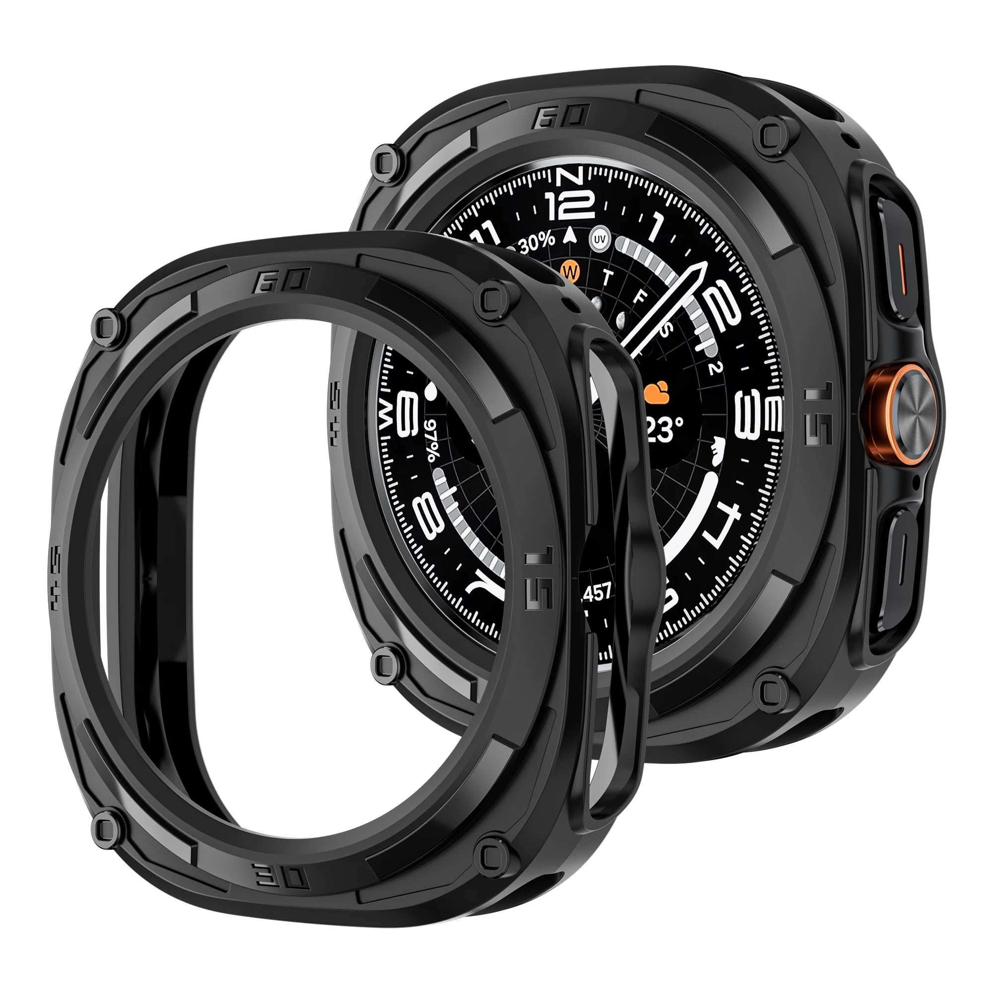 Protecteur d'écran pour Samsung Galaxy Watch Ultra Case 47mm Accessoires Cadre en PC dur Pare-chocs de protection Galaxy Watch Ultra cover