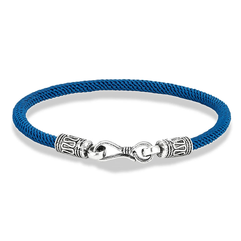 MKENDN 925 Sterling Silver 4mm Braided Rope Bracelet Anklet for Women Men Friendship Bracelet Trendy Jewelry GIfts