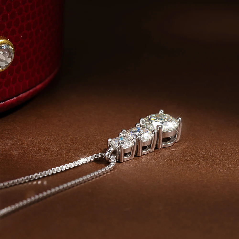 Serenity 1.8ct D Moissanite Pendant Necklace Women Gift S925 Sterling Silver Jewelry Sparkling Lab Diamond Neck Chain Plated 18K - Madeinsea©