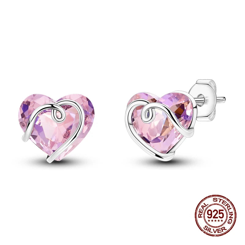 Earrings 925 Silver Shining Heart Shaped Zircon Butterfly Hoop Earrings For Women Engagement Birthday Proluxe Fine Jewelry Gift