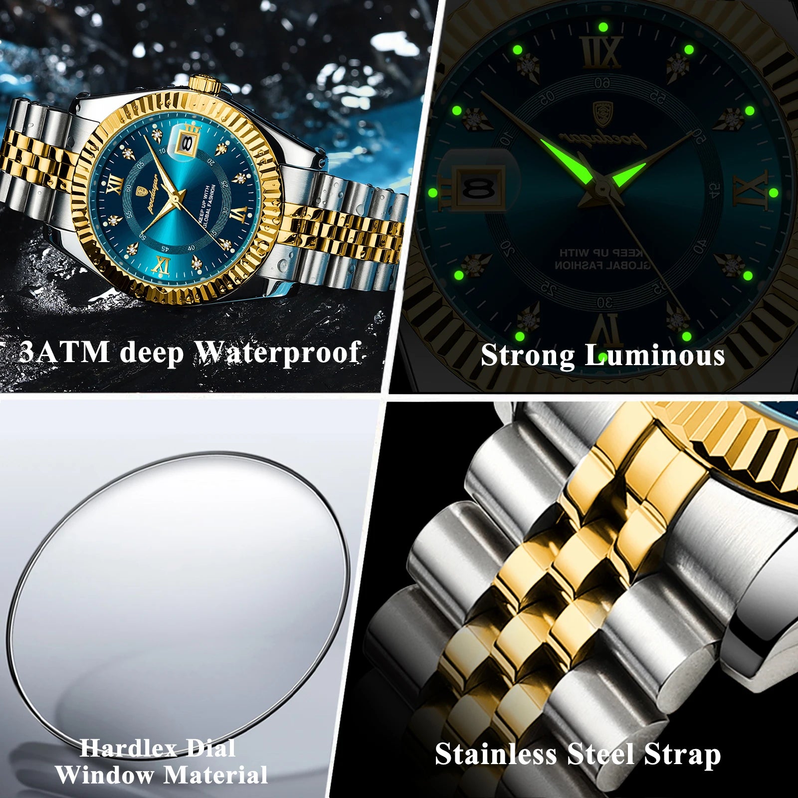 POEDAGAR Luxury Sport Wrist Watch For Man Waterproof Luminous Date Men Watch Quartz Stainless Steel Men's Watches Male Reloj+box - Madeinsea©