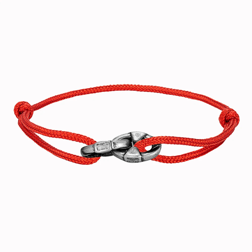 MKENDN Locomotive Vintage Oxidized Black Thorn Barbs Chain Waterproof Thin Nylon Rope Bracelet Adjustable Bracelet Mens Gifts