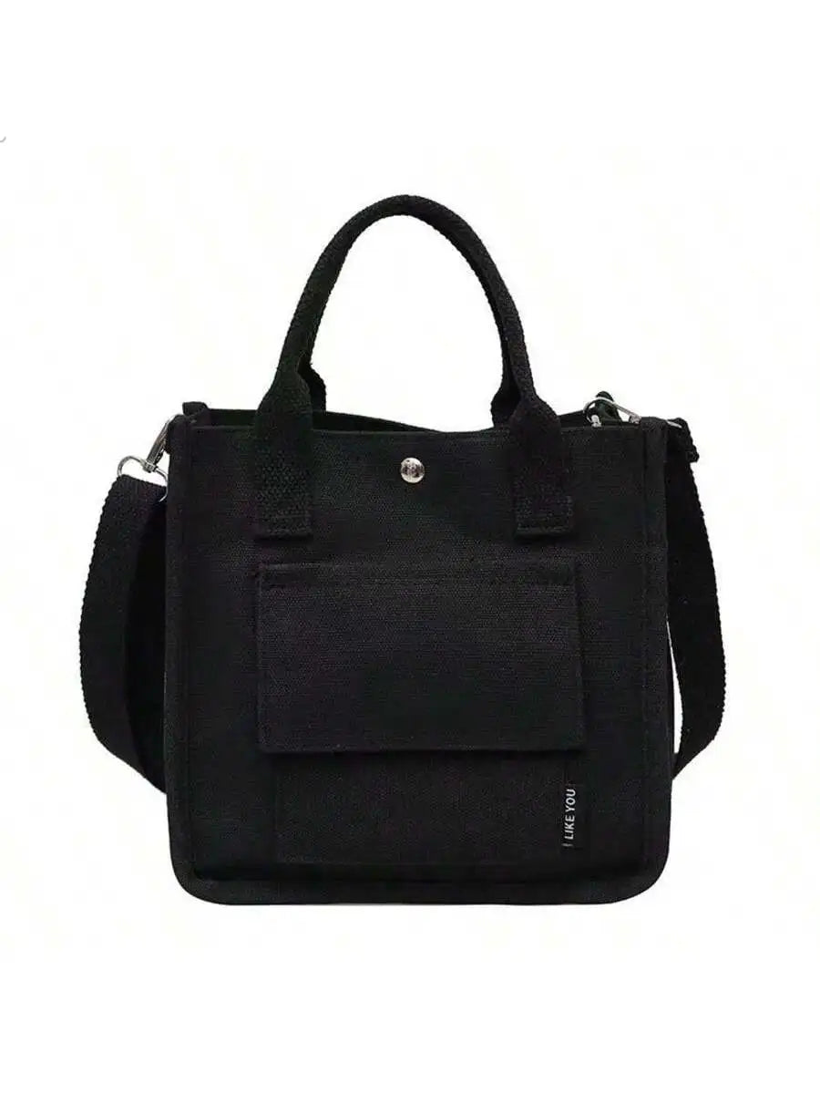 Chic Compact Canvas Tote,Multi-Pocket,Versatile Crossbody & Lunch Storage Bag,Korean Ins Multi-Compartment Mums And Babies Go Ou