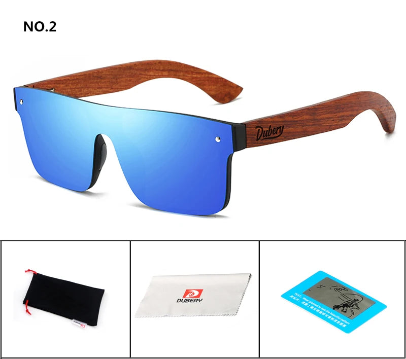 DUBERY Natural Wooden Sunglasses Men Polarized Fashion Sun Glasses Original Wood Oculos De Sol Masculino 219