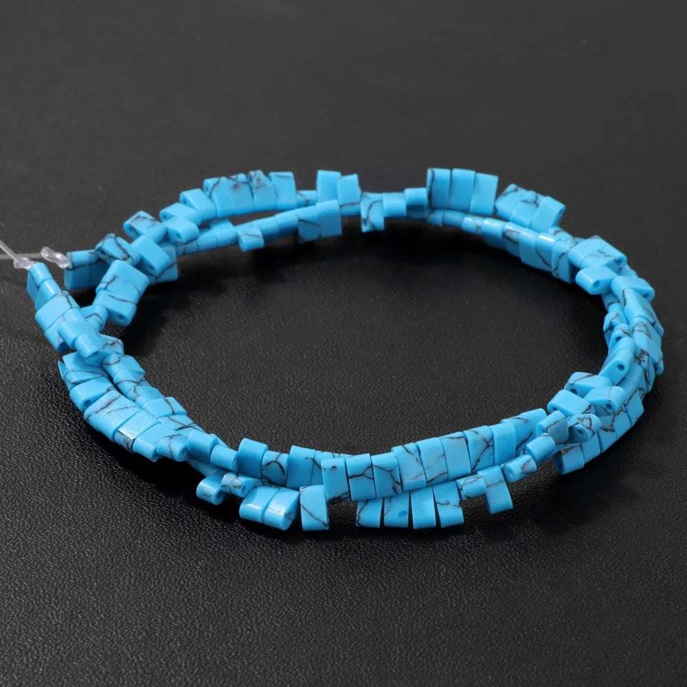 2x5mm Natural Two Hole Stone Bead Rectangle Tiger Eye Quartz Amazonite Loose Spacer Beads For Jewelry Making Bracelet Handmade