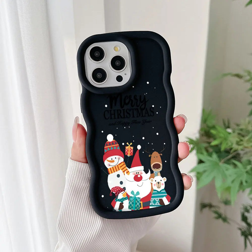 Santa Claus Elk Snowman Christmas Phone Case For Xiaomi 14 14T Poco X6 X7 X5 X3 Pro NFC 4G 5G Soft Silicone Back Cover