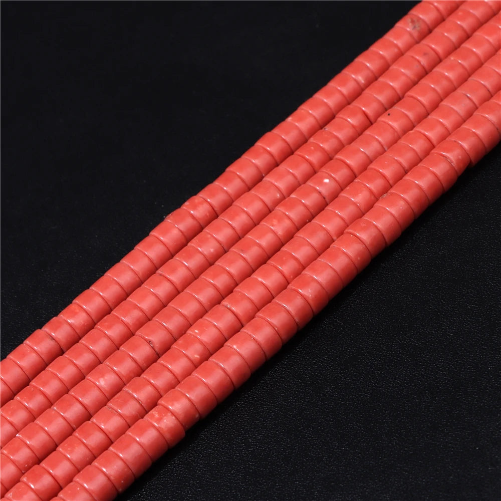 6x3mm Natural Sea Sediment Turquoises Amethysts Jaspers Stone Cylinder Flat Spacer Disk Bead For Jewelry Making DIY Accessories