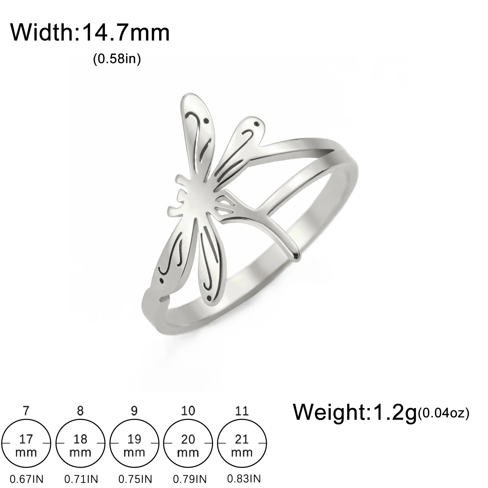 Skyrim Dragonfly Ring Stainless Steel Finger Rings Women Minimalist Animal Jewelry Birthday Gift Wholesale