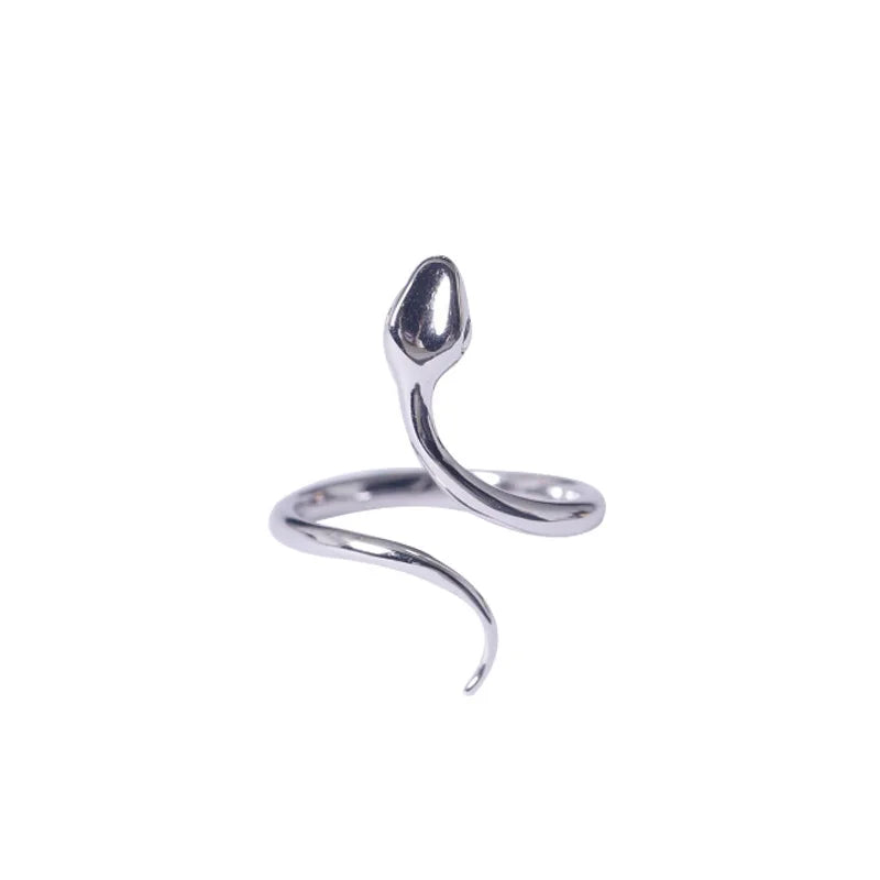 MKENDN Minimalist Style 100% 925 Sterling Silver Snake Ring For Men Women Gothic Street Hip Hop Punk Jewelry