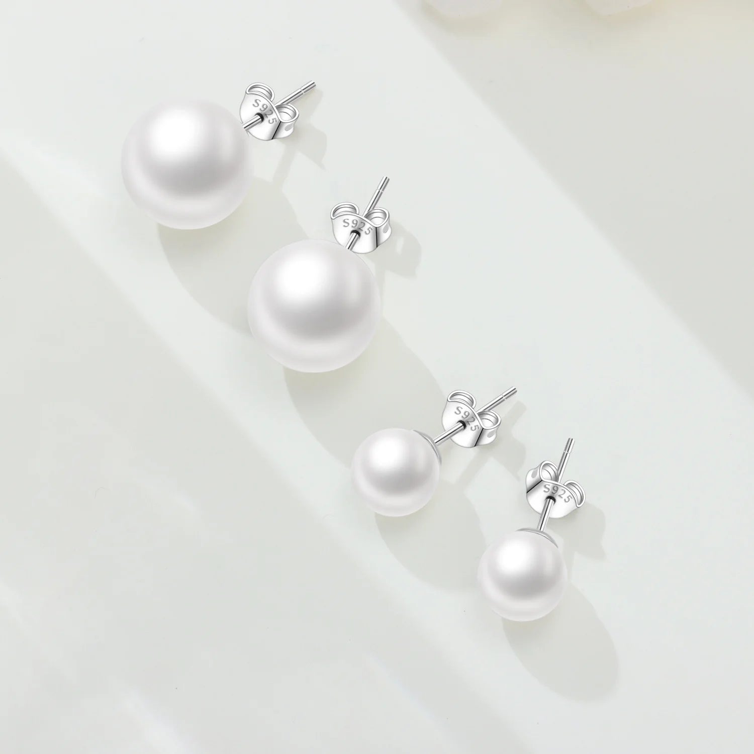PANPOKI S925 Sterling Silver Versatile And Minimalist Pearls Stud Earrings For Lady S925 Jewelry Party Anniversary Trendy Gifts
