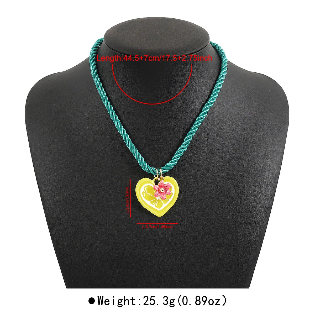ZAA new Colorful Heart-shaped Sun Daisy Pendant Necklace