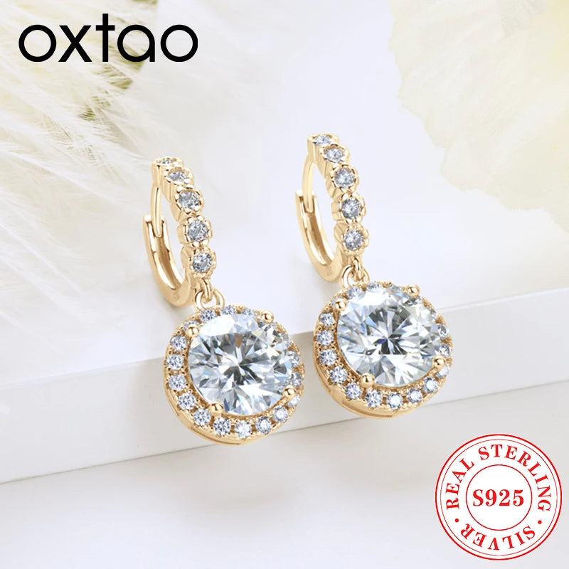 1/2/3CT Moissanite Diamond Drop Earrings for Women 925 Sterling Silver Round Cut Ladies Classic Engagement Wedding Jewelry Gift