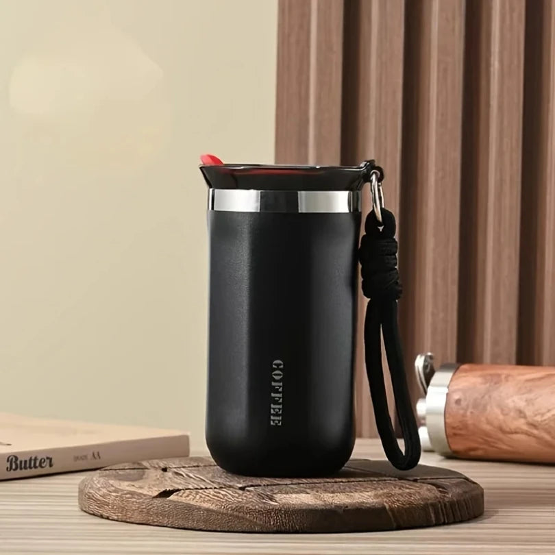 2025 New 350ml Stainless Steel Coffee Mug Double Wall Vacuum Insulated Leakproof Lid Portable for Travel Office Commute