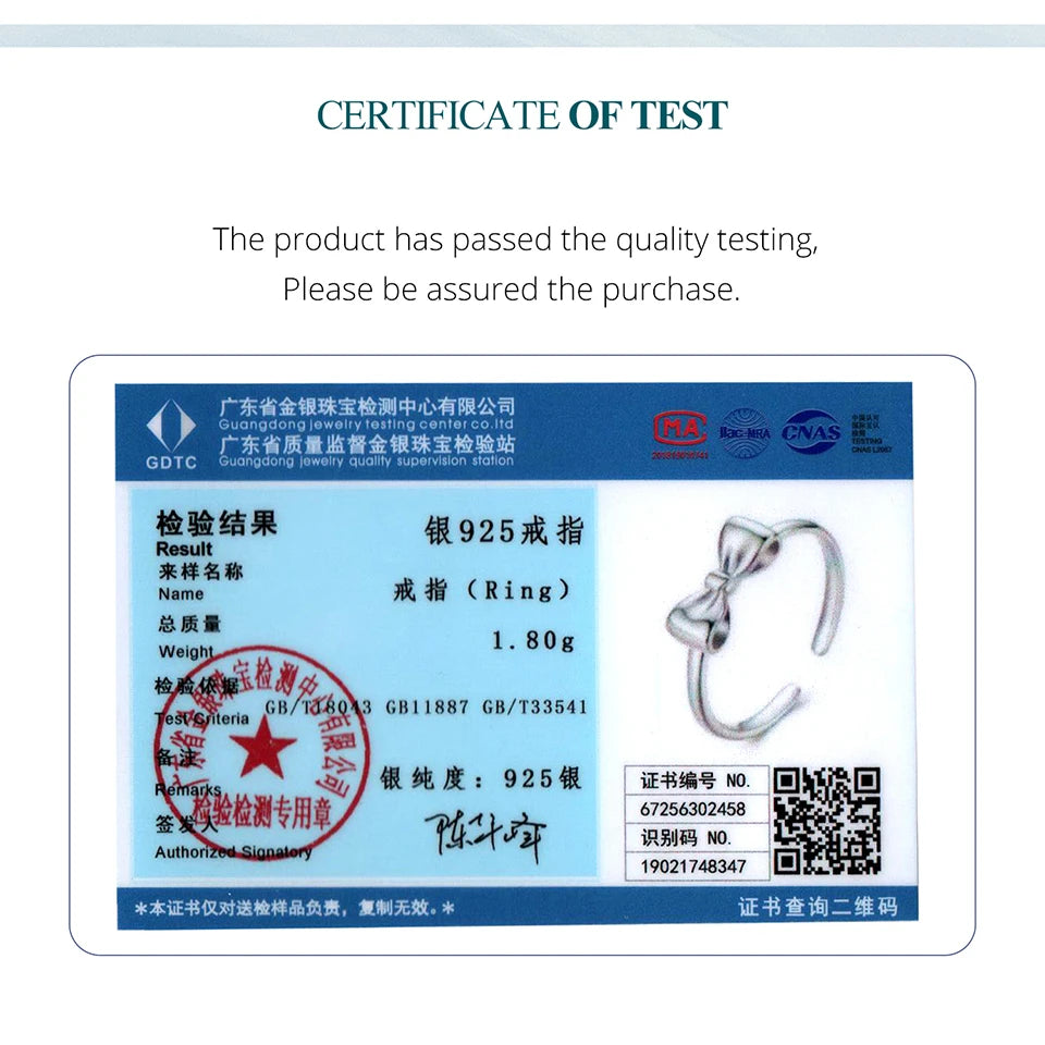 BAMOER Solid 925 Sterling Silver Bowknot Ring for Women, Elegant Adjustable Bow Band Romantic Jewelry Gift for Her