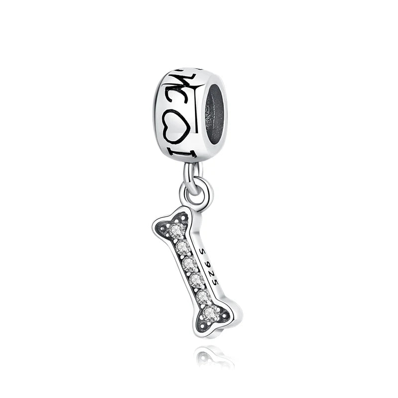 Original 925 Sterling Silver Charms Love Pets Dog Cat Paw Print Pendant Beads Fit Brand Bracelets Necklaces Women DIY Jewelry - Madeinsea©