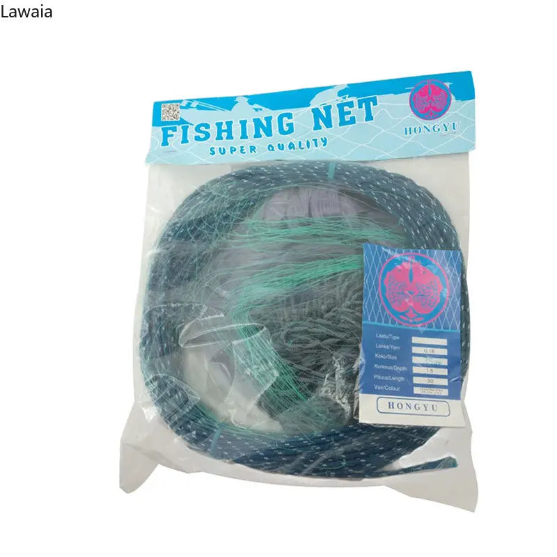 Lawaia Gill Net Fishing 1.8x30m Monofilament Nylon Fishing Net Small Eye 2.5/3/3.5/4cm Viscous Fish Net Lake Wave Pond Fishing - Madeinsea©