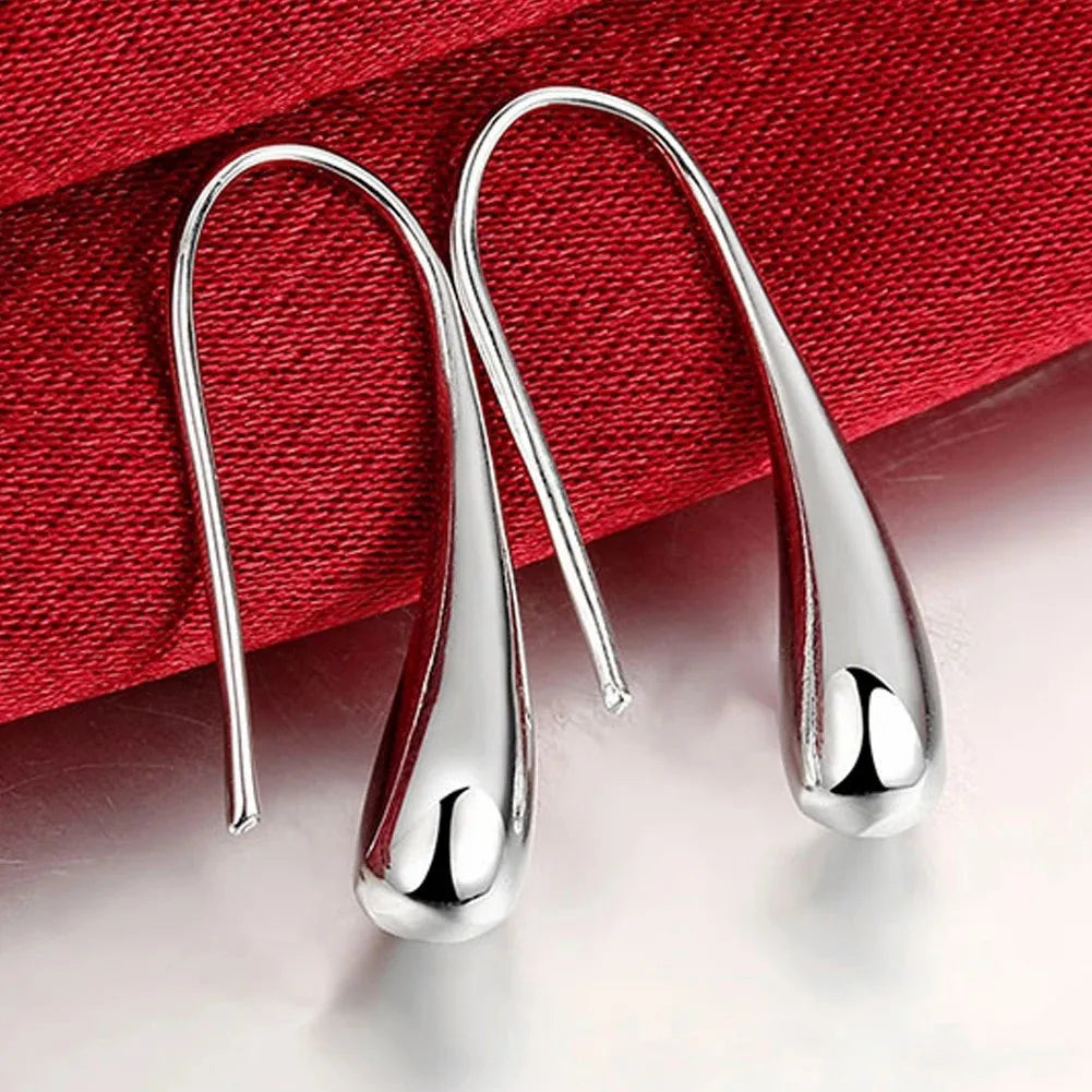Top Quality 925 Sterling Silver Earrings Simple Round Circle Hoop Earrings For Woman Fashion Wedding Engagement Charm Jewelry - Madeinsea©