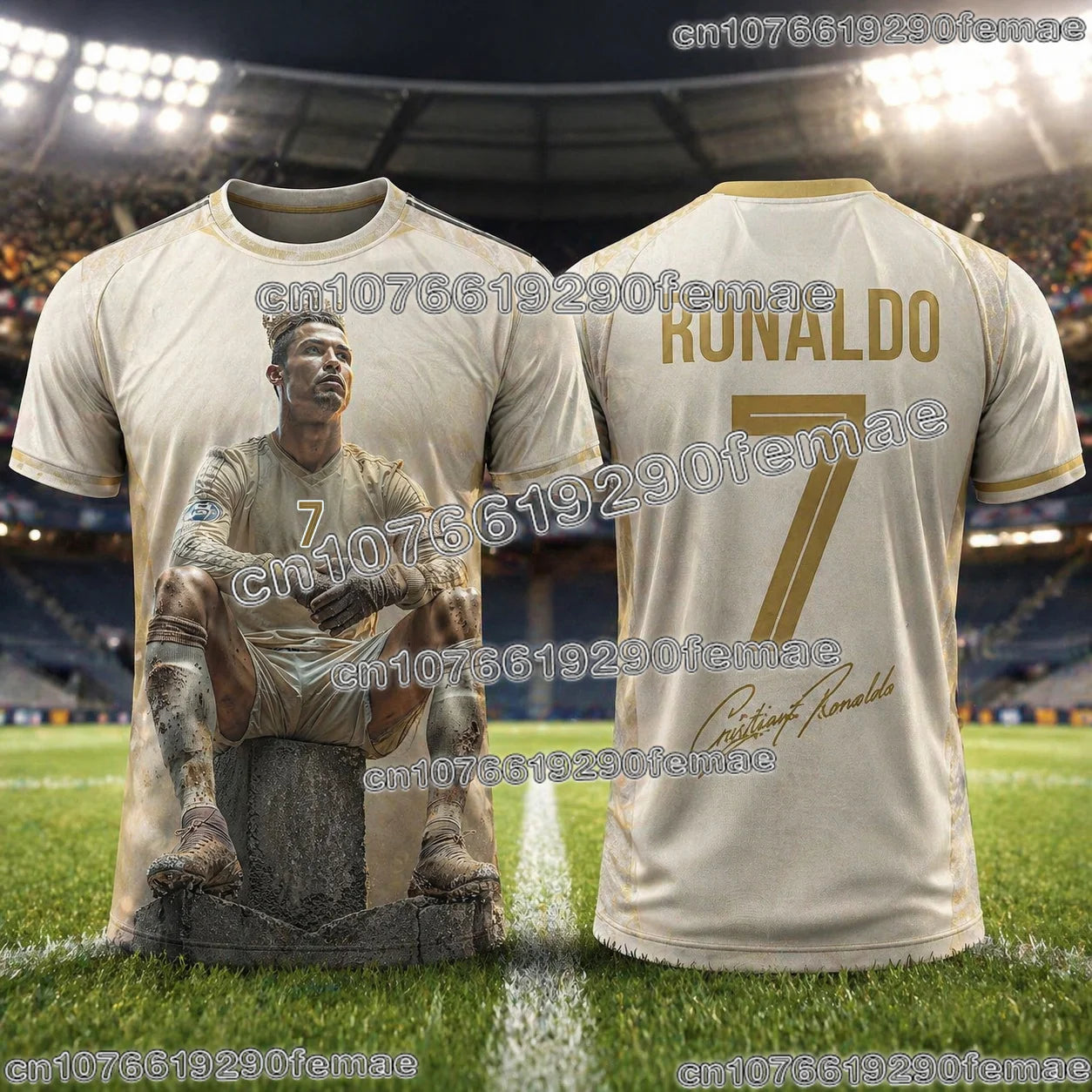 2026 Special Edition Ronaldo No.7 Soccer Jersey Fashion Oversize Football Shirt Breathable Kids Adult Training Uniform Fan Tee