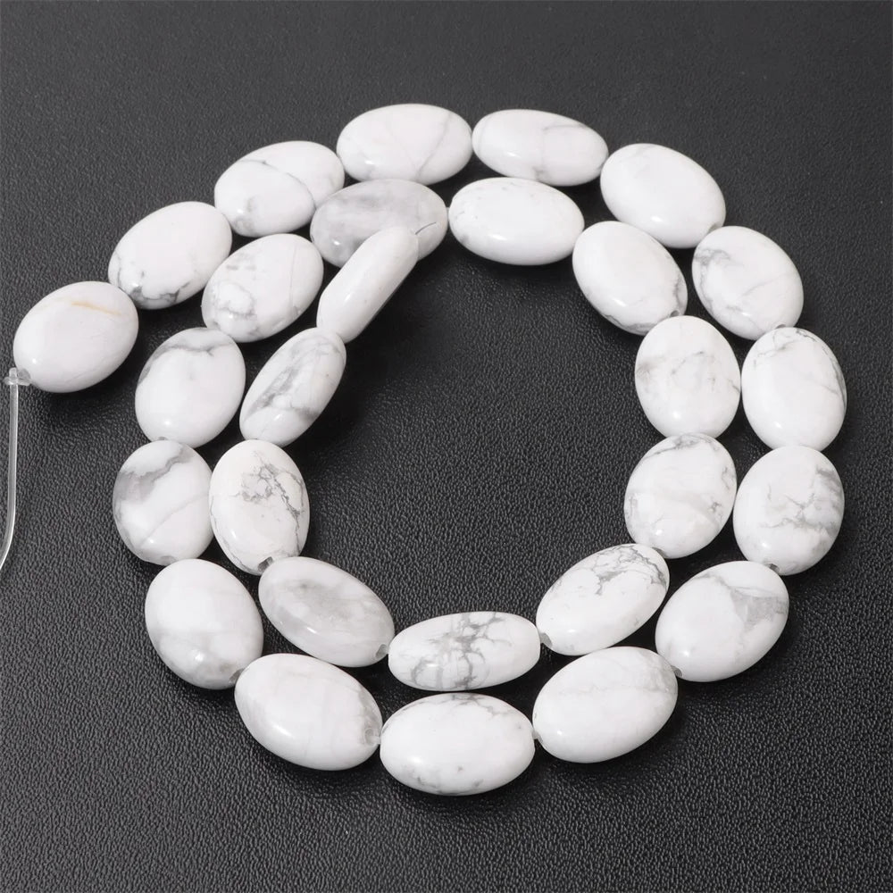 10x15mm Natural Stone Bead Flat Oval Shape Amazonite Rose Quartzs Amethysts Beads For Jewelry Making Necklace Bracelet Handmade