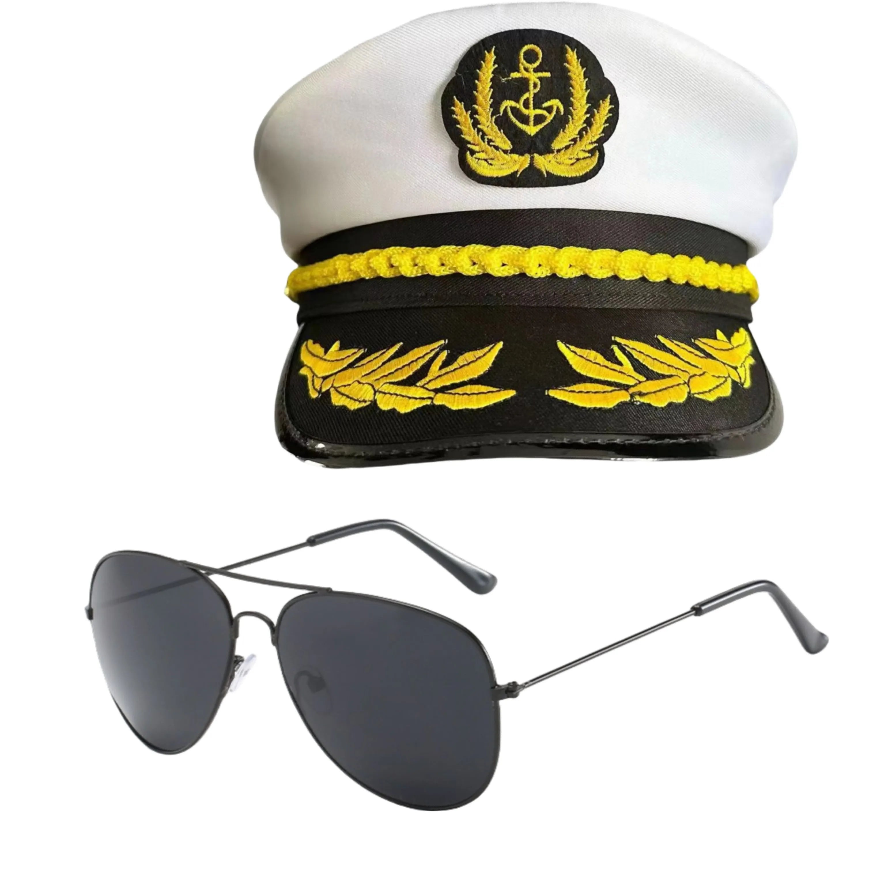 VENEZIA-Captain Navy Blue Cap, Striped Navy CapBurning man Party Cap for Cruise Ship Party，Adult Party，Cosplay，Outdoor