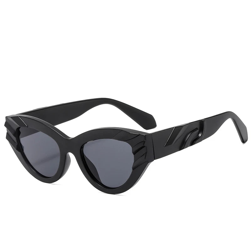 Fashion Cat Eye Y2K Punk Sunglasses Women Men Luxury Brand Design Thickening Frame Vintage Casual Versatile Style Eyewear UV400