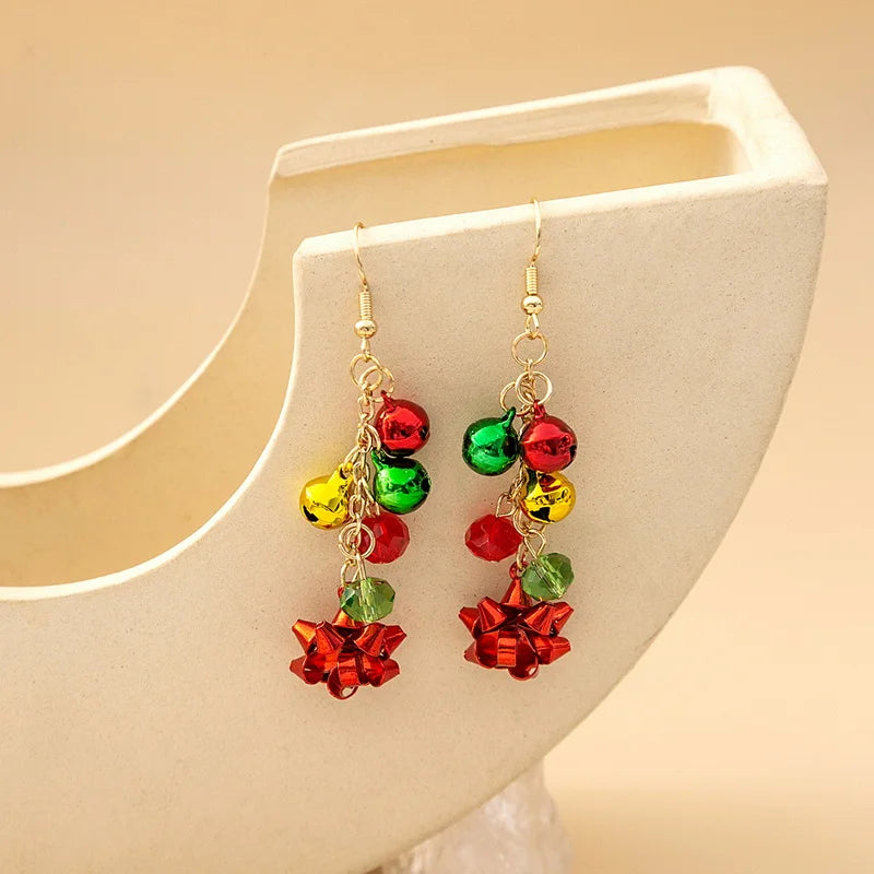New Trendy Delicate Christmas Tree Earrings For Women Colorful Beads Stars Santa Claus Snowman Drop Earring Girl Christmas Gifts
