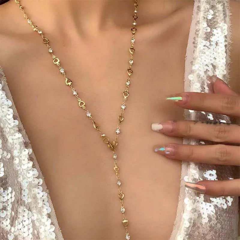 New Luxury Colourful Crystal Zircon Necklace For Women Shiny Rhinestone Long Tassel Choker Bohemian Statement Jewelry Gifts