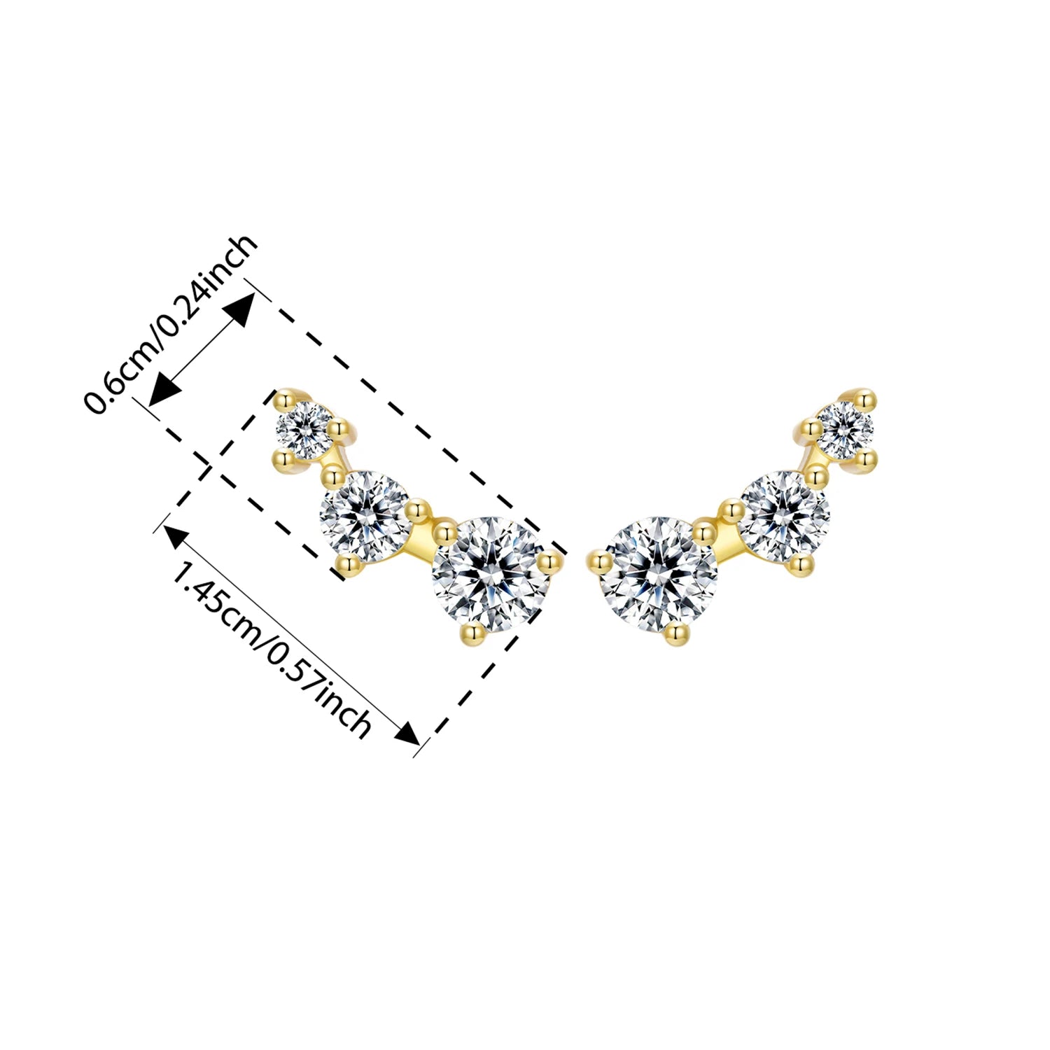 BAMOER 925 Sterling Silver Crawler Earrings CZ Arrow Ear Climber Geometric Earrings for Women Hypoallergenic Jewelry Gift