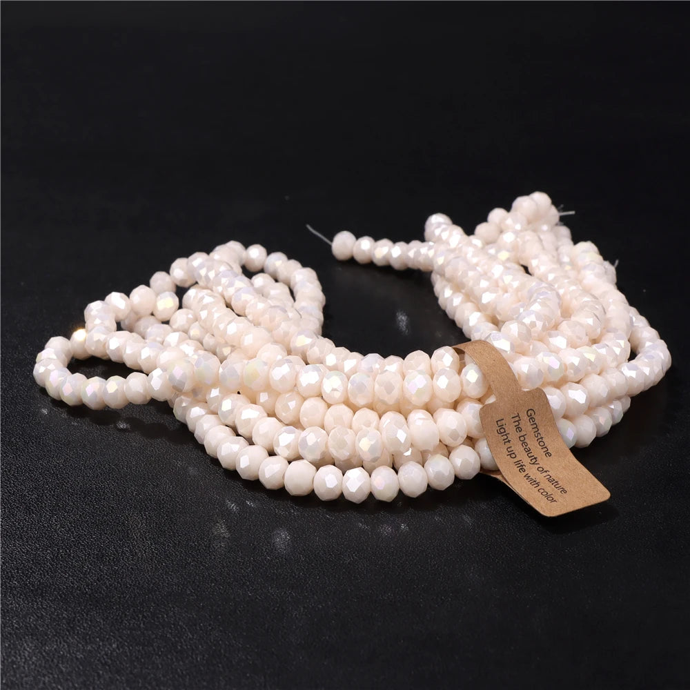 Wholesale 5 strand/lot Faceted Austrian Crystal Bead Rondelle Loose Spacer AB Color Glass Beads For Jewelry Making  Accessories