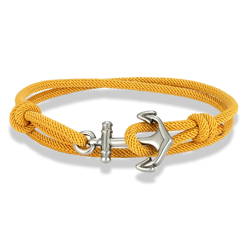 MKENDN Nautical Style Men Anchor Bracelet Handmade Adjustable Surfering Rope Braslet Unfading 3mm Thin String Braclet Homme