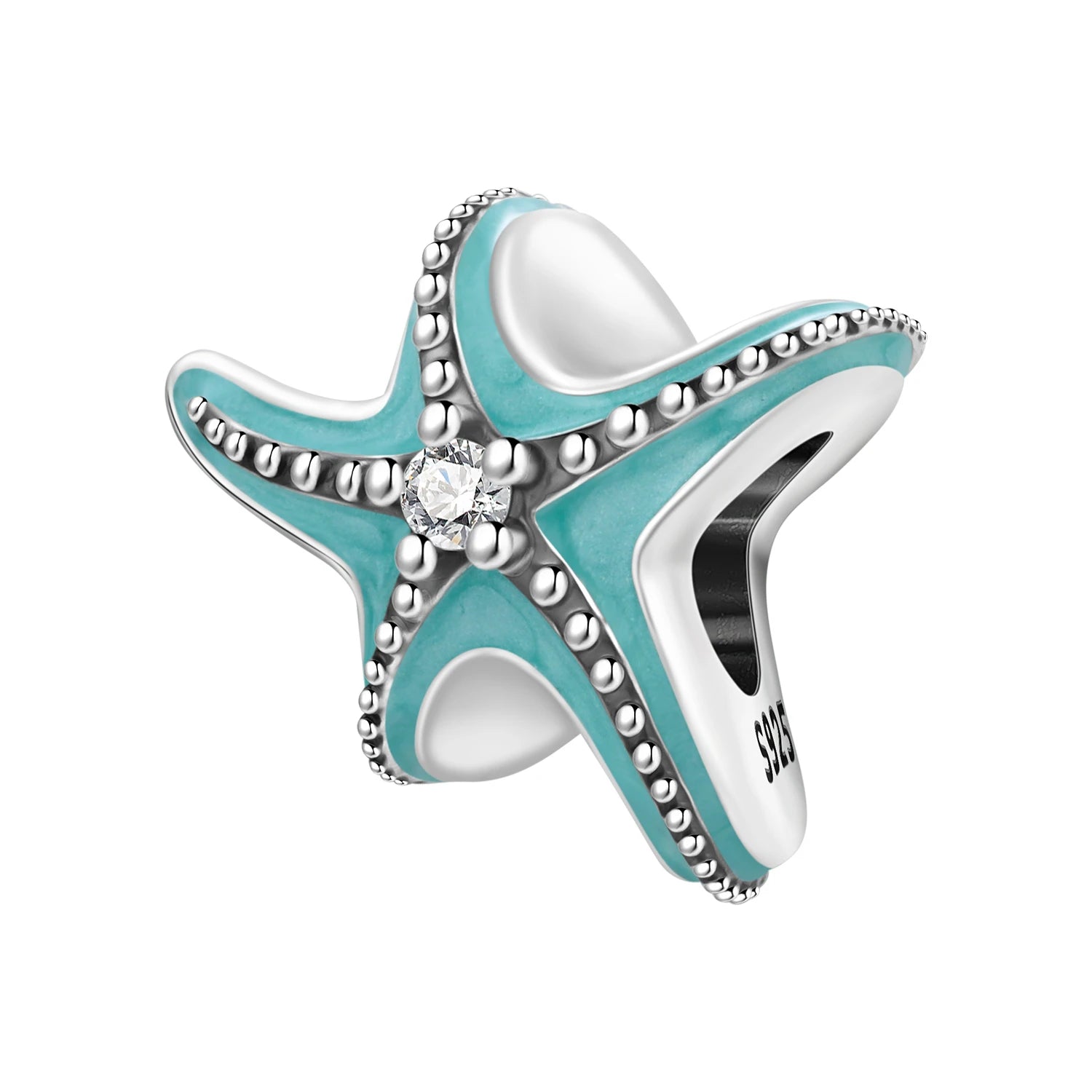 PANPOKI 925 Sterling Silver Sea Star Marine Organisms Beads Original Pendants Bracelet Charm Jewelry Party DIY Trendy Gifts