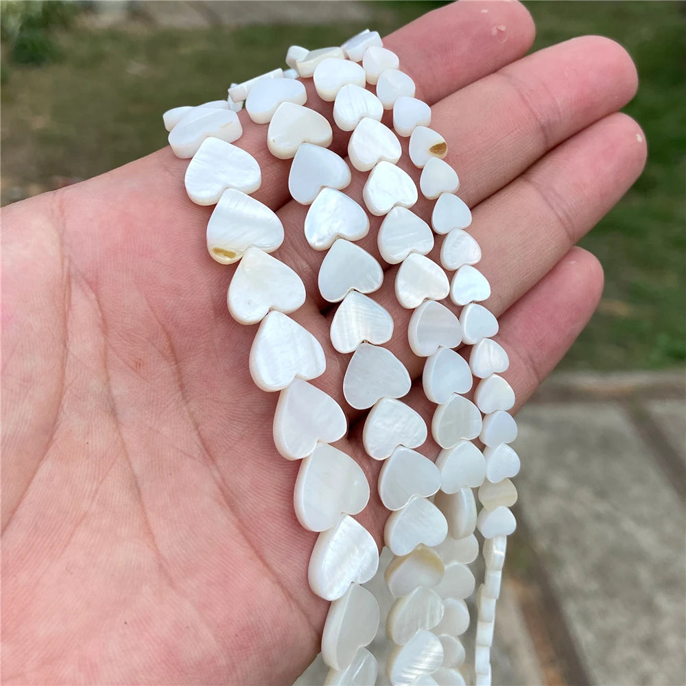 100% Natural Shell Beads White Mother Of Pearl Heart Oval Star Butterfly Irregular Shape Charms Bead For Jewelry Making DIY 15"
