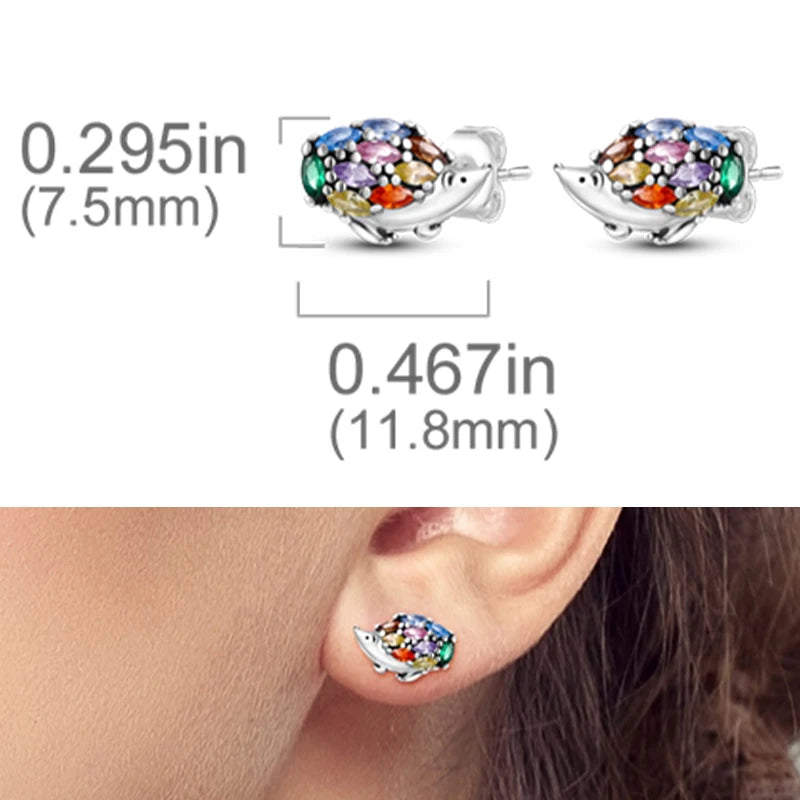 Earrings 925 Sterling Silver Stud Earrings Unicorn Star Zircon Stud Hoop Earrings For Women Girls Lovely Fashion Jewelry Gift
