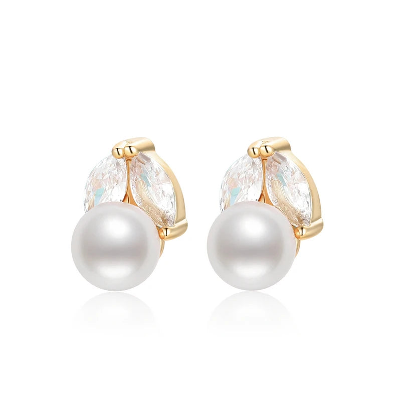 Real Natural Freshwater Pearl Fashion Earrings Ladies Elegant Earrings Jewelry Valentine's Day Girlfriend Birthday Wedding Gift