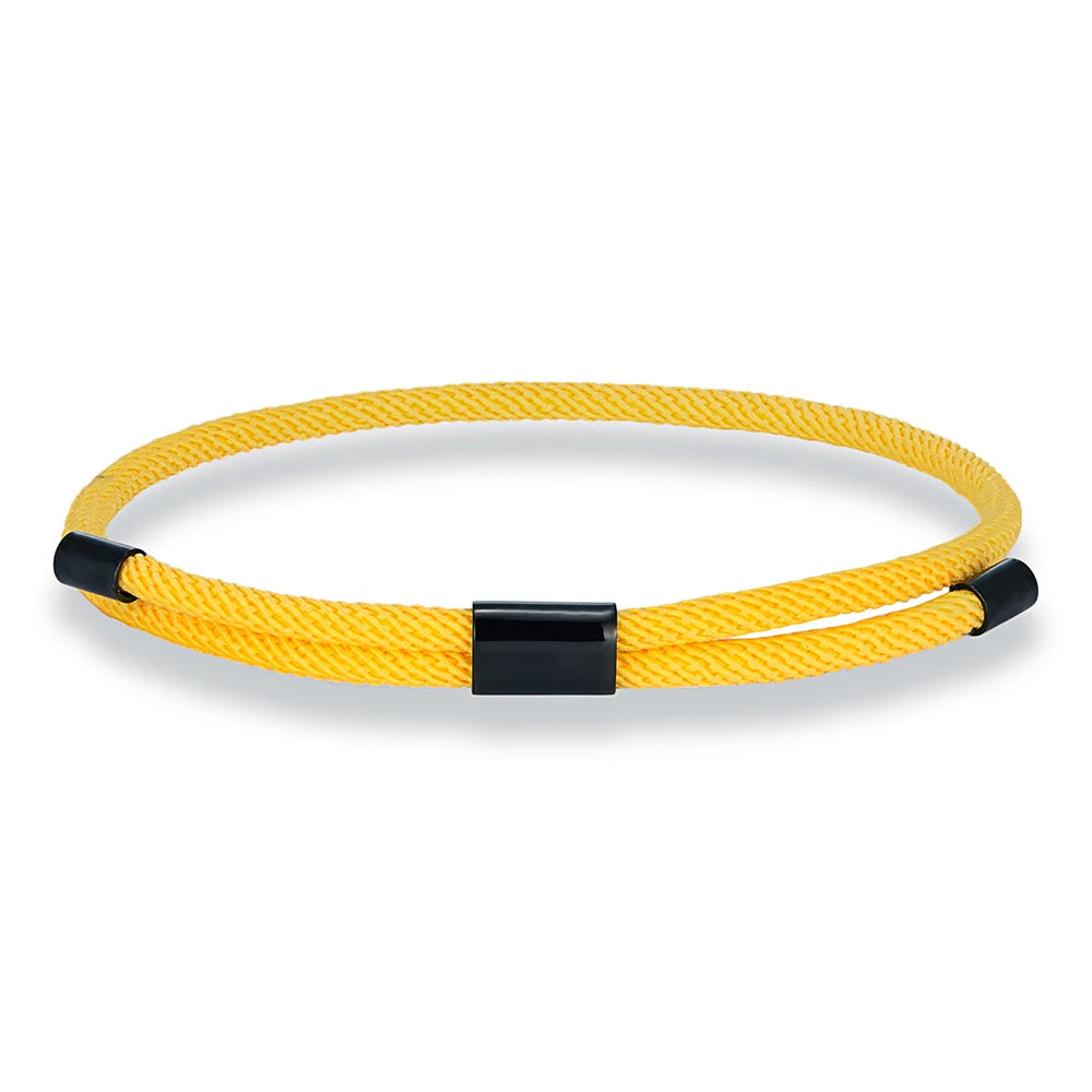 MKENDN Modisches schwarzes Nylonarmband für Damen und Herren aus strapazierfähigem Marine-Nylon mit poliertem schwarzem Edelstahlverschluss – schlichtes Schmuckstück